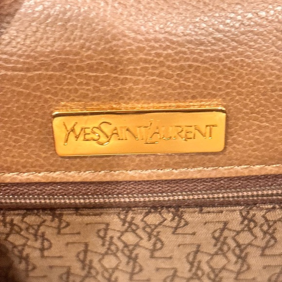 Yves Saint Laurent Vintage Brown Large Leather Envelope Clutch FULL INCLUSION - Picture 12 of 16